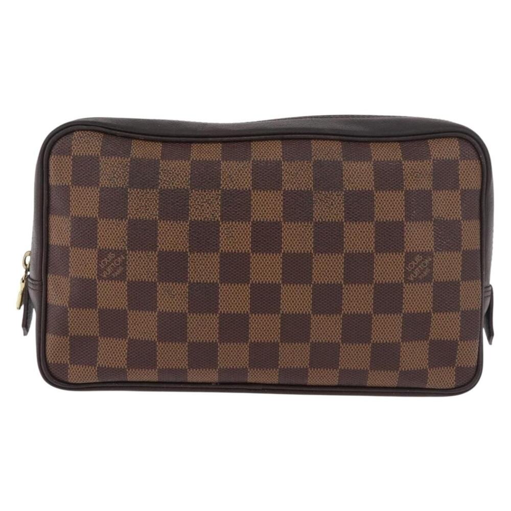 Louis Vuitton Damier Ebene Trousse Toilette 25 Clutch Bag Brown